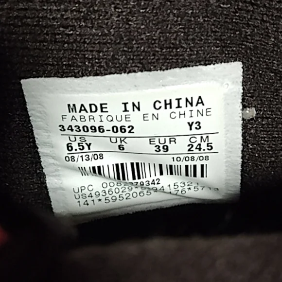 🚻 6.5Y US — AJF 6 GS 2008 [BLACK/VARSITY RED–WHITE] 343096-062 - Picture 6 of 9